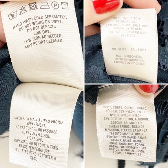 Anthropologie Moulinette Soeurs Navy Lace Blouse - Picture 7 of 7